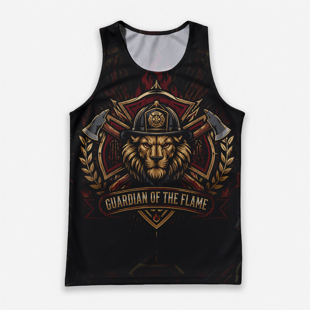 Men's Running Tank Top Firefighter Guardian Of The Flame Running Singlet V3