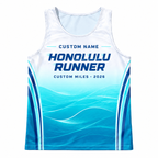 Custom Name Miles Hawaiian Blue Lagoon Running Tank Top