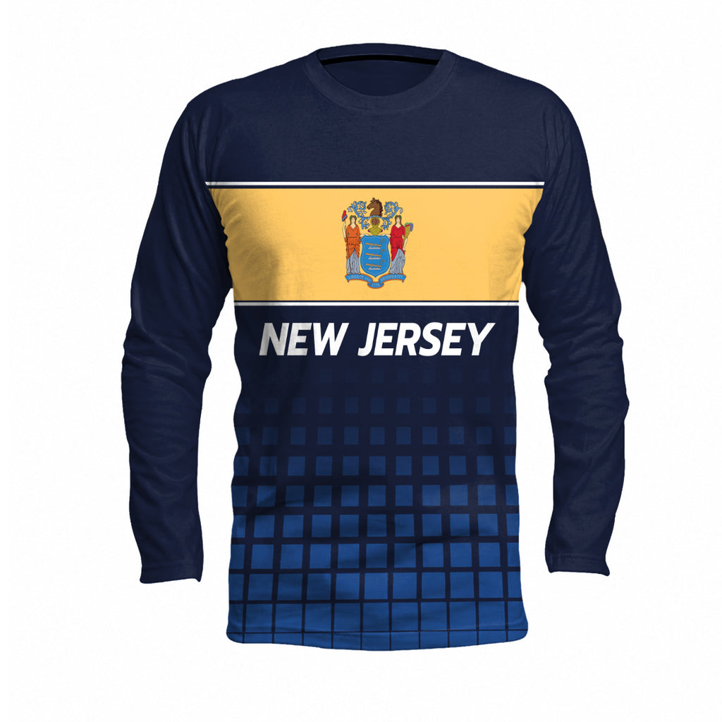 New Jersey State Pride Long Sleeve Running T-Shirt