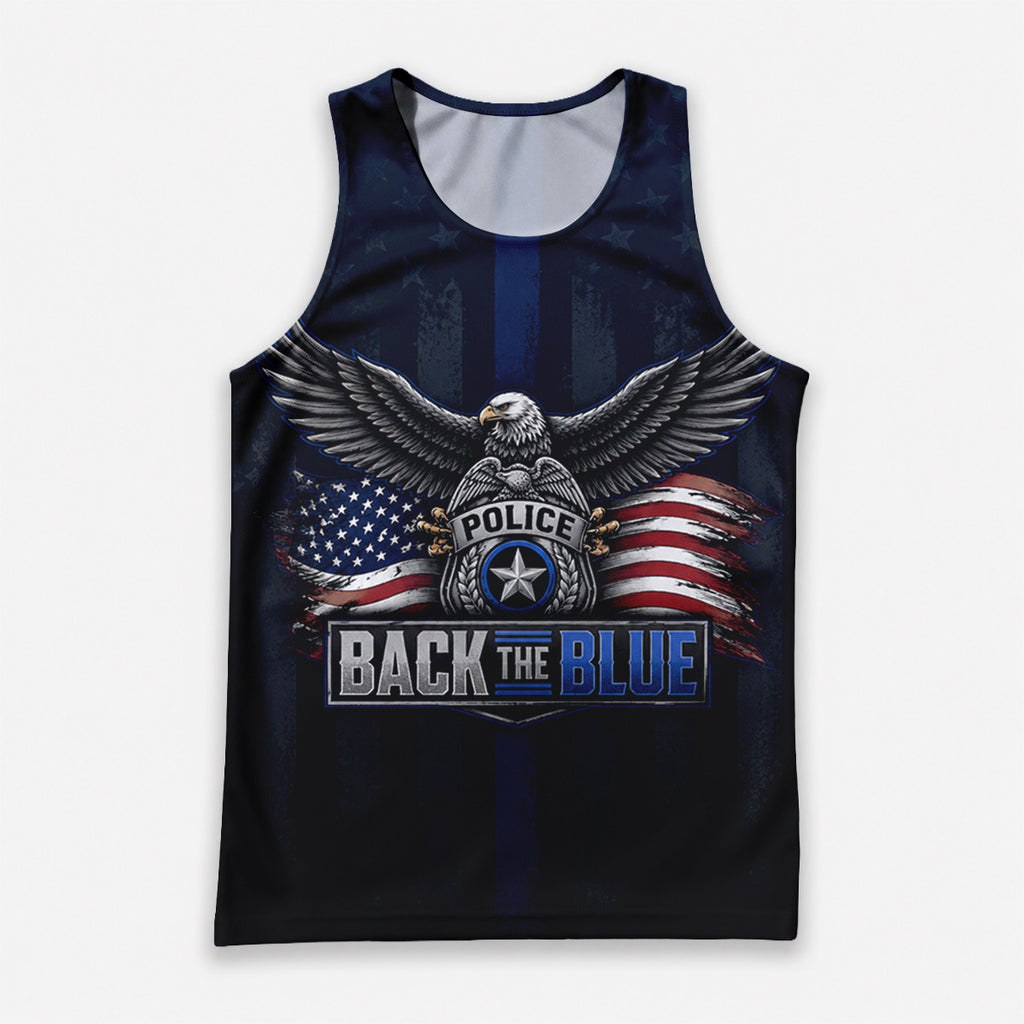 Men's Running Tank Top Police Back The Blue Eagle Running Singlet
