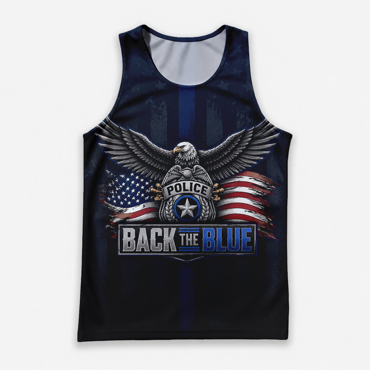 Men's Running Tank Top Police Back The Blue Eagle Running Singlet