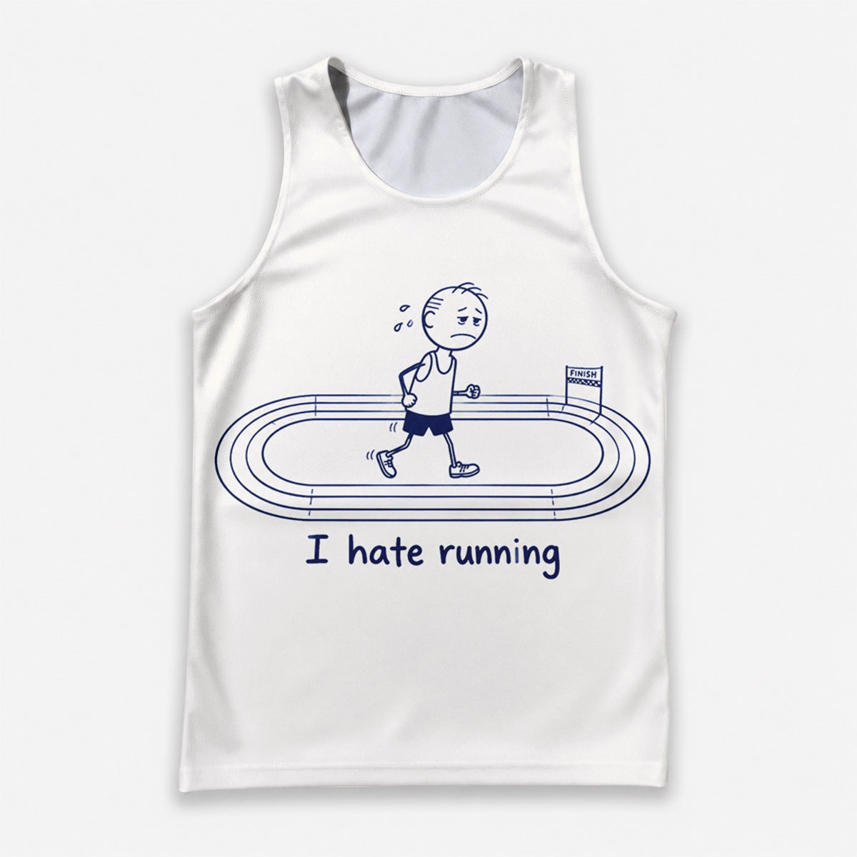Funny Running Tank Top I Hate Running Lazy Old Man Tech Singlet