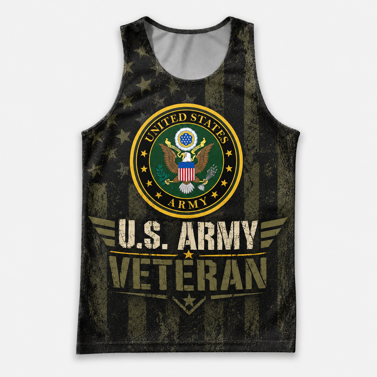 Veteran Running Tank Top - US Army Veteran V10 Tech Singlet