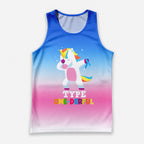 Diabetes Fighter Running Tank Top Unicorn Blue Ribbon Running Singlet for Men and Women