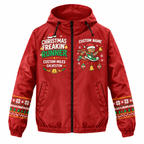 Custom Name Christmas Freakin’ Runner Santa Hustle Galveston Running Windbreaker Jacket