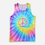 Funny Running Tank Top _ Pastel Hippie Tie Dye Tech Running Singlet