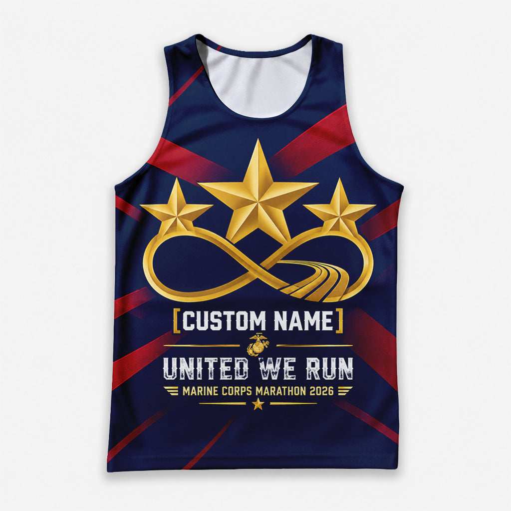 United We Run The Marine Corp Race Day Running Tank Top
