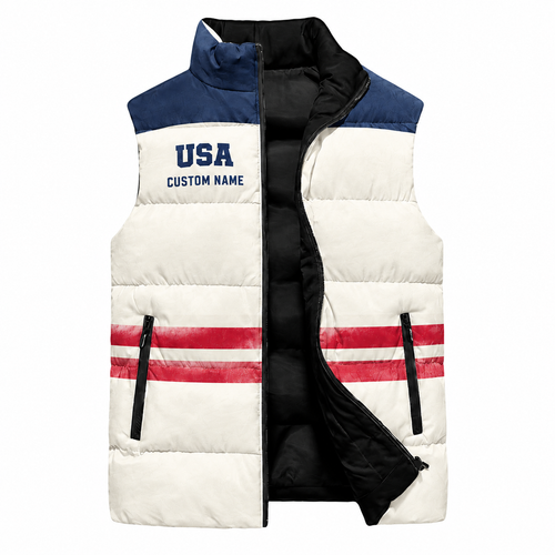 Vintage Americana Runner Sleeveless Running Puffer Jacket