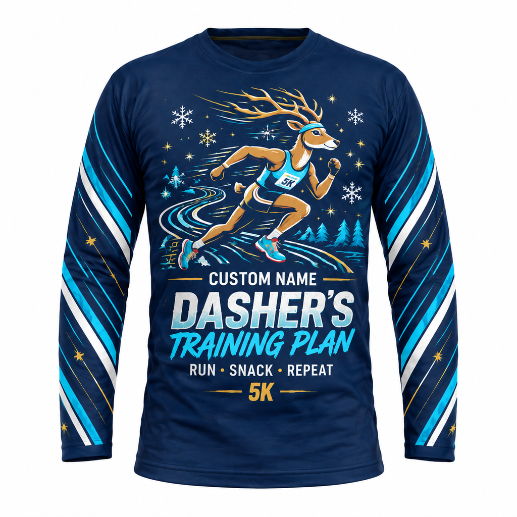 Custom Name Dasher’s Training Plan Running Long Sleeve Shirt