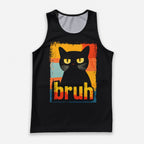 Cat Running Tank Top Funny Cat Bruh Running Singlet for Men and Women