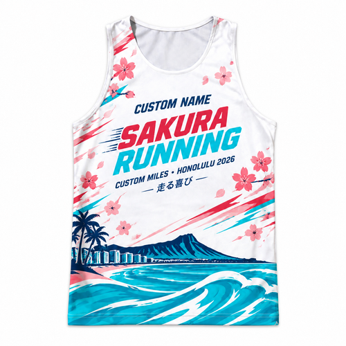 Custom Name Miles Sakura Aloha Spirit Running Tank Top