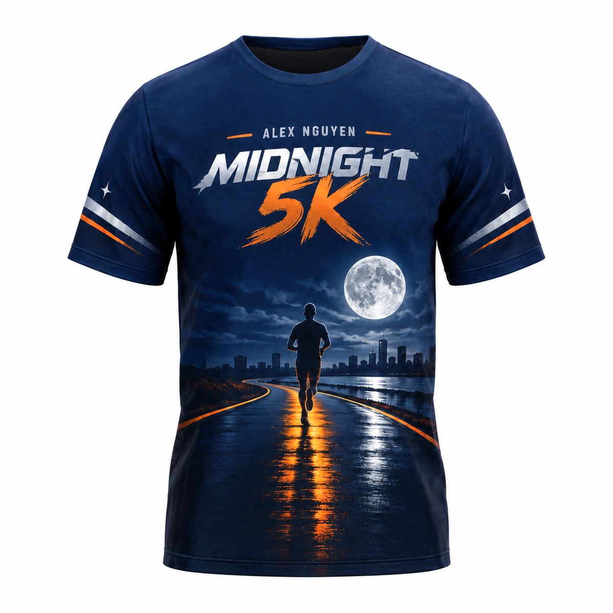 Custom Name Midnight 5K Halloween Tech Running T-Shirt