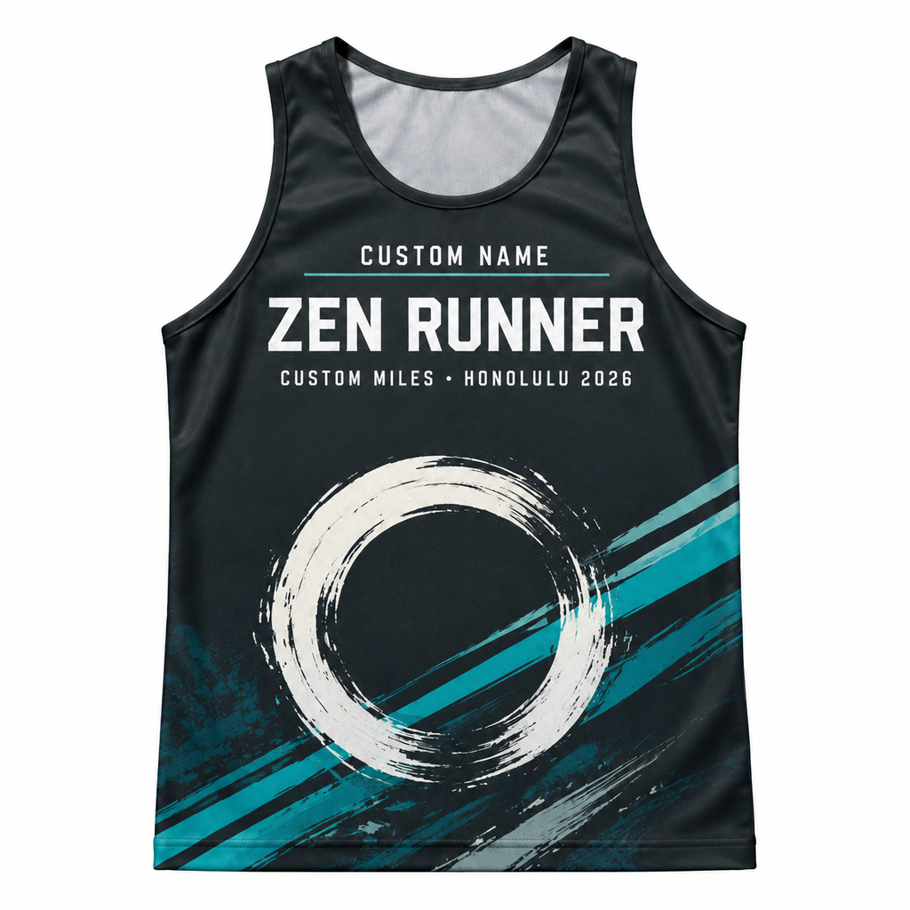 Custom Name Miles Zen Wave Endurance Running Tank Top