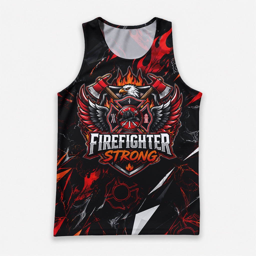 Men's Running Tank Top Firefighter Strong Eagle Running Singlet