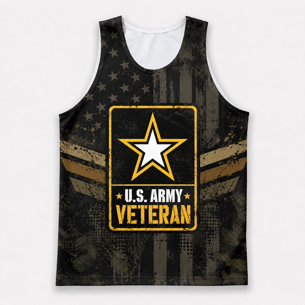 Veteran Running Tank Top - US Army Veteran V3 Tech Singlet