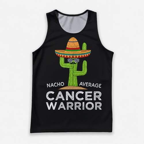 Cancer Fighter Running Tank Top Nacho Average Cactus Running Singlet for Men and Women