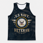 Veteran Running Tank Top - US Navy Veteran V5 Tech Singlet