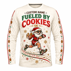 Custom Name Fueled by Cookies Running Long Sleeve Shirt