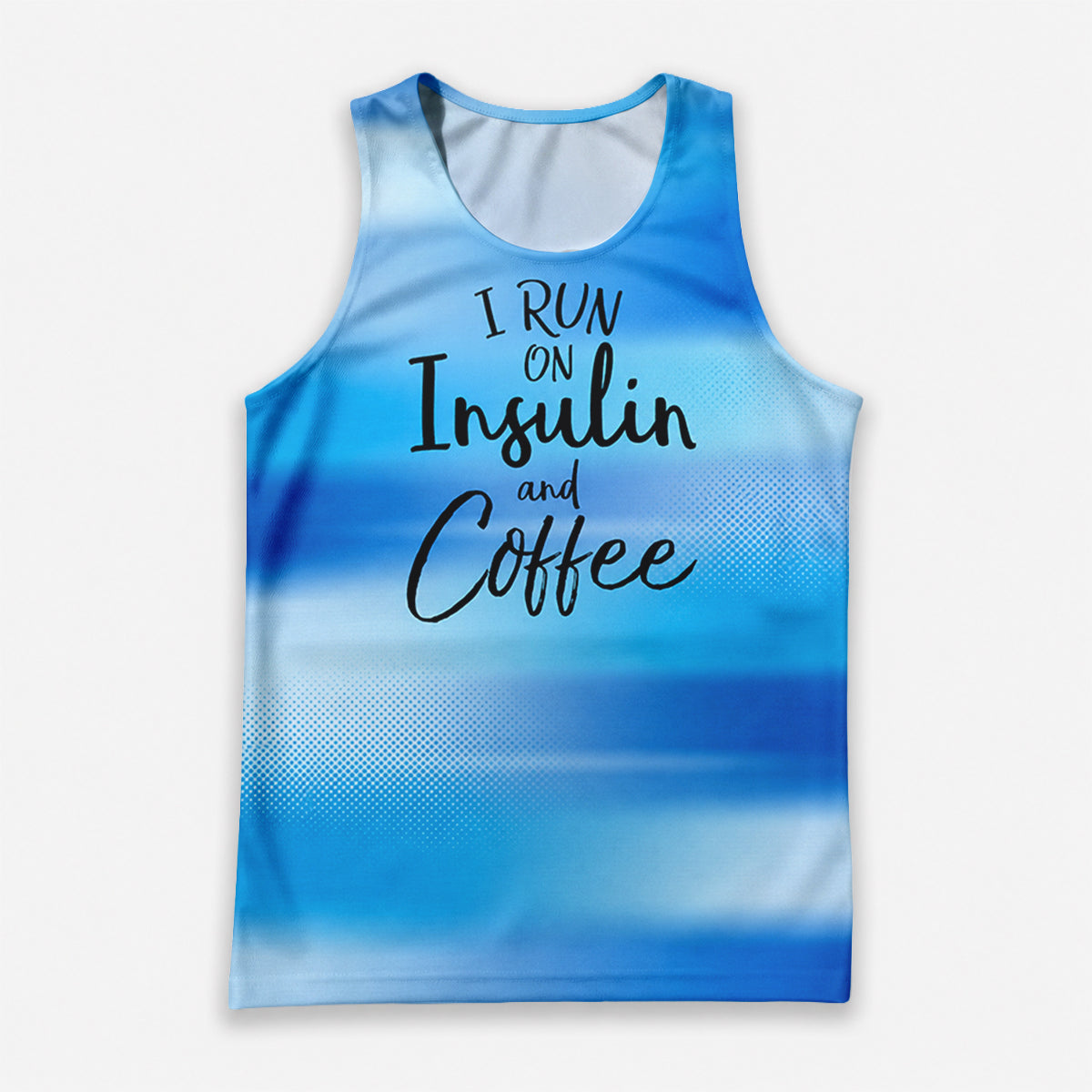 Diabetes Fighter Running Tank Top Run On Insulin and Coffee Running Singlet for Men and Women