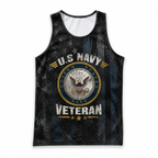Veteran Running Tank Top - US Navy Veteran V10 Tech Singlet