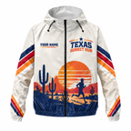 Custom Name Texas Cactus Sunset Running Windbreaker Jacket