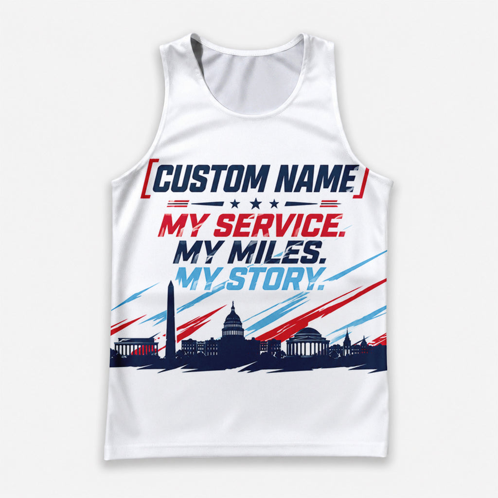 My Service My Miles The Marine Corp Race Day Running Tank Top