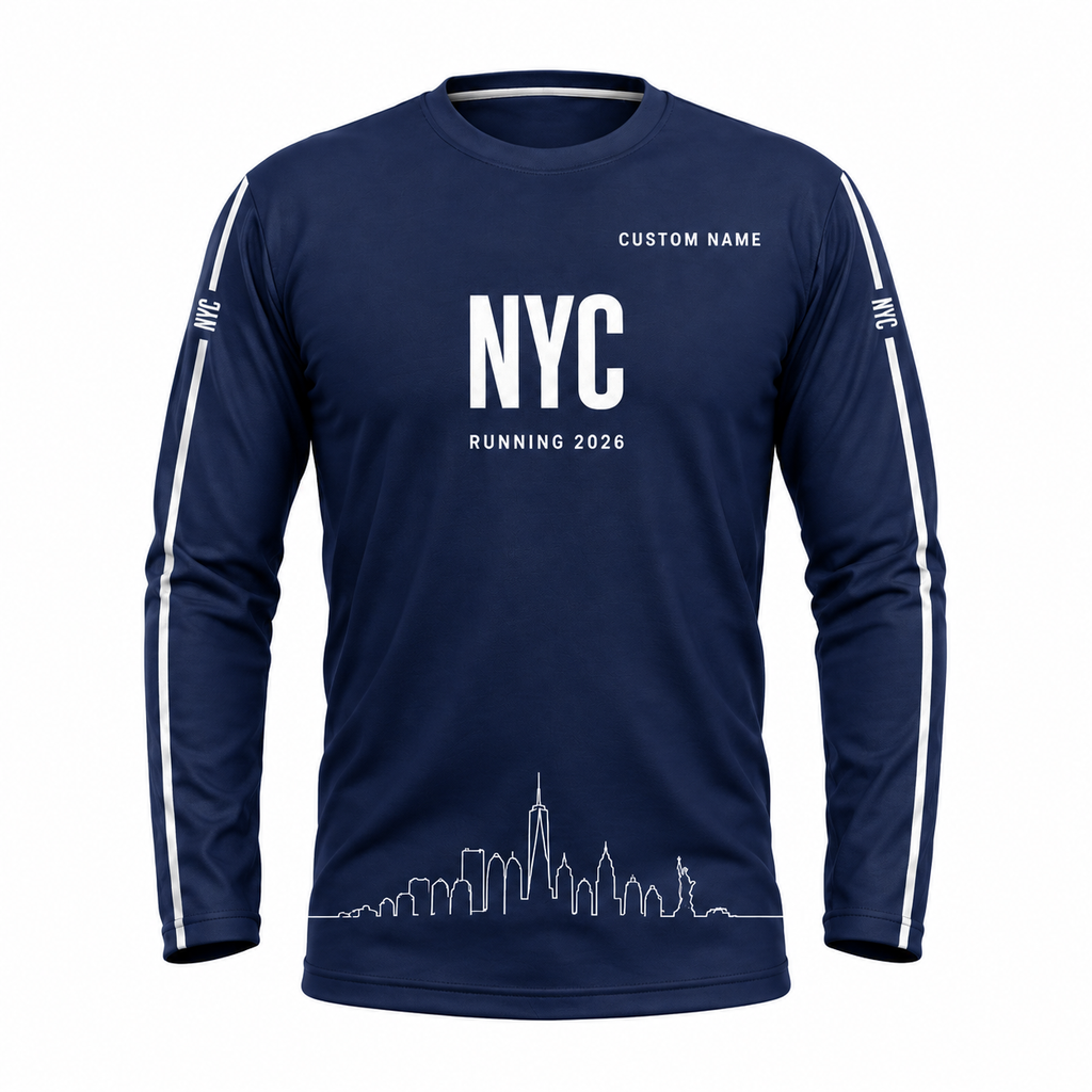 Custom Name NYC Minimal Performance Running Long Sleeve Shirt
