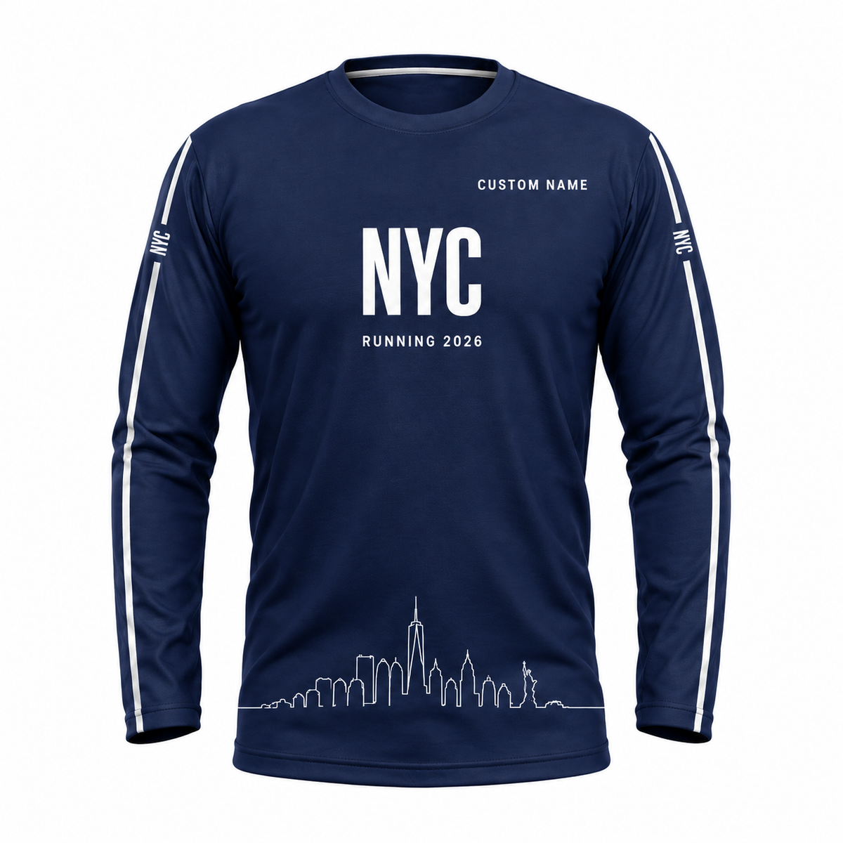 Custom Name NYC Minimal Performance Running Long Sleeve Shirt