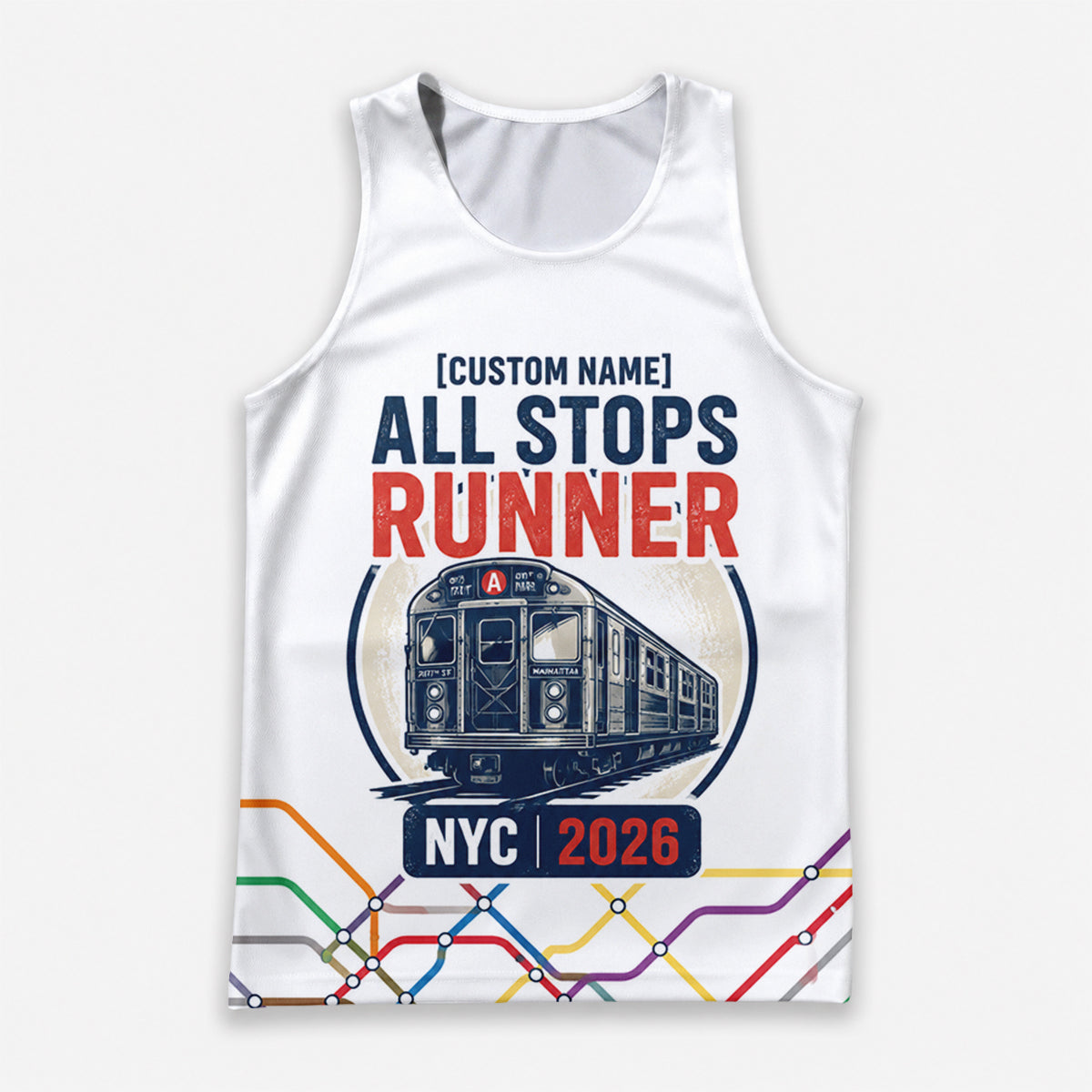 Subway Transit Map The NYC Race Day Running Tank Top