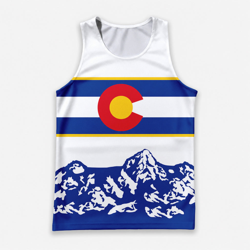 Colorado Running Tank Top Snowy Mountain Running Singlet for Men and Women