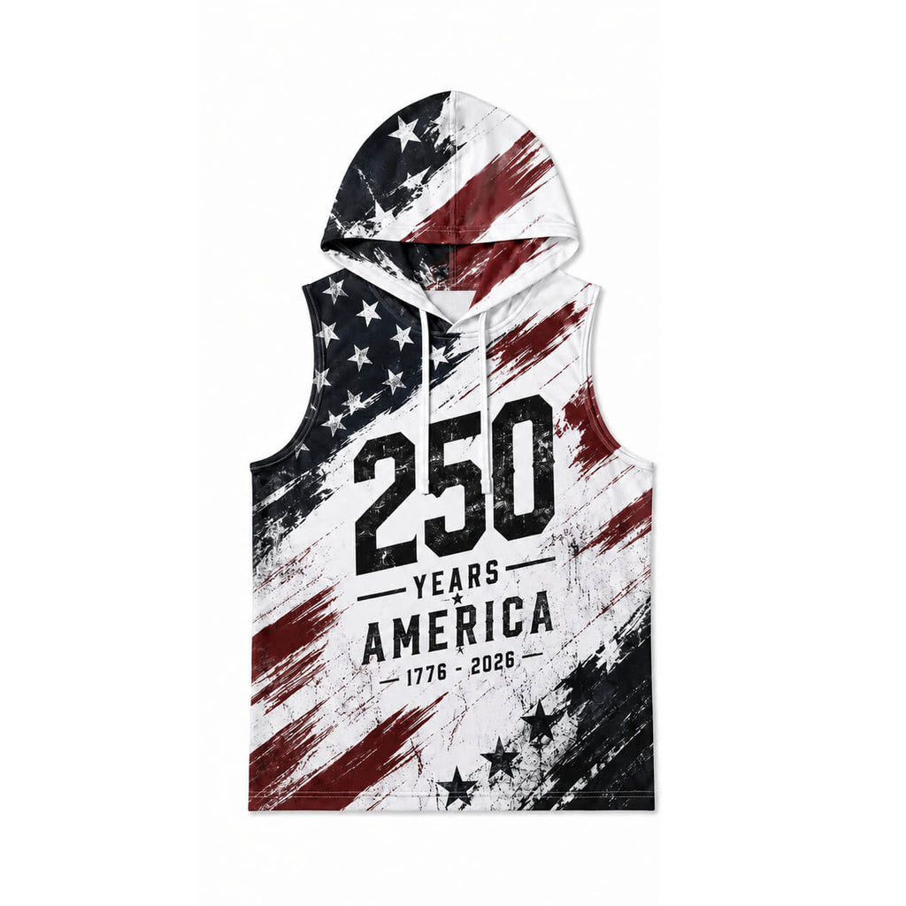 USA 250 Strong Men's Workout Hooded Tank Top