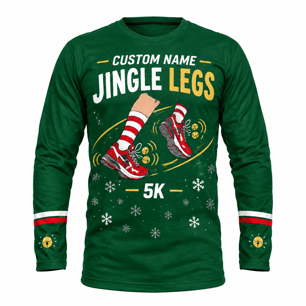 Custom Name Jingle Legs Running Long Sleeve Shirt