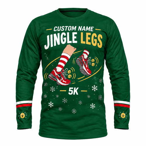 Custom Name Jingle Legs Running Long Sleeve Shirt