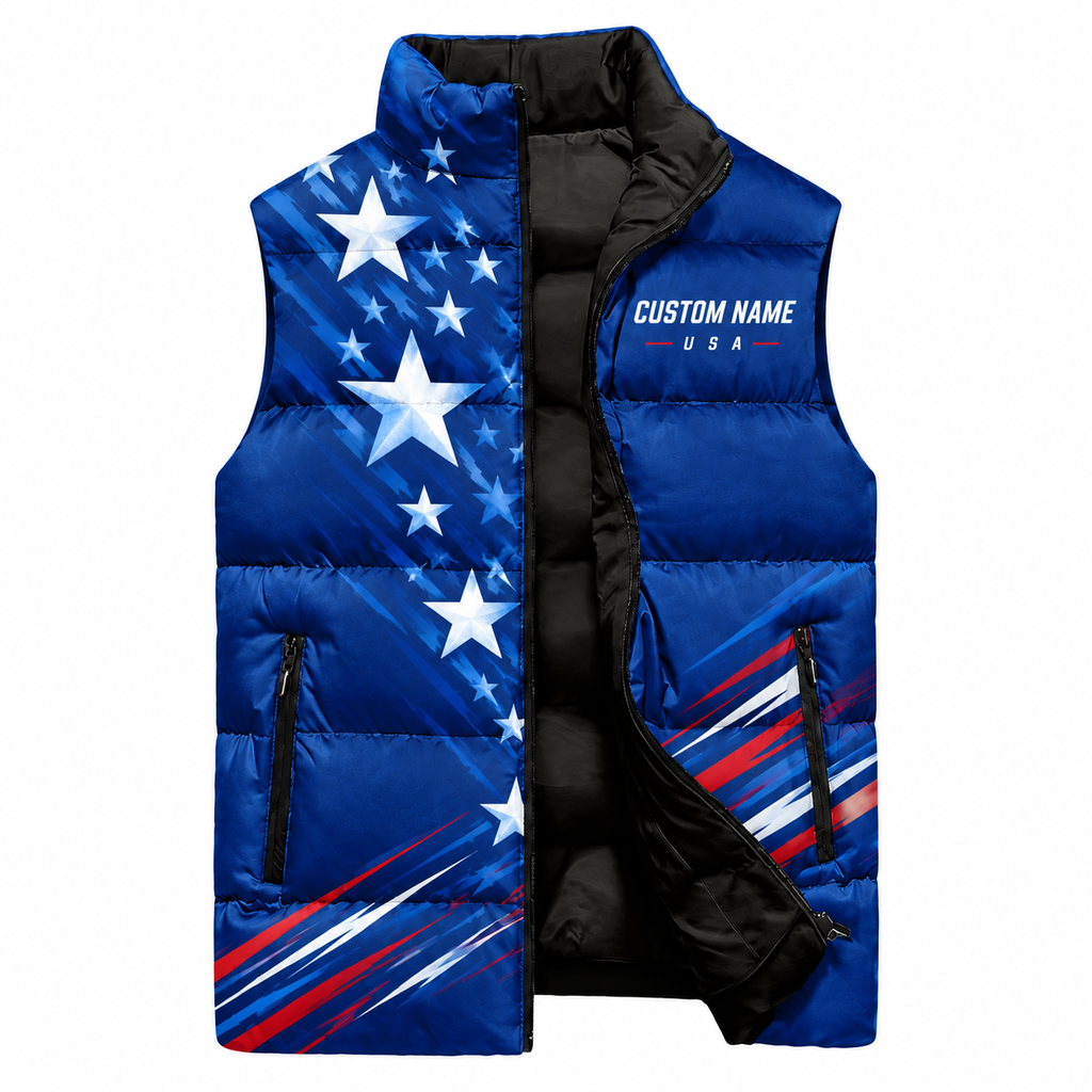 American Star Racer Sleeveless Running Puffer Jacket