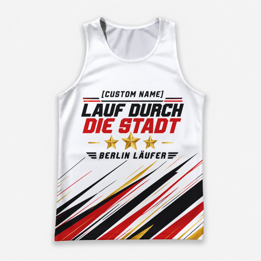 Geschwindigkeitslinien Berlin Wettkampftag Lauf-Tanktop