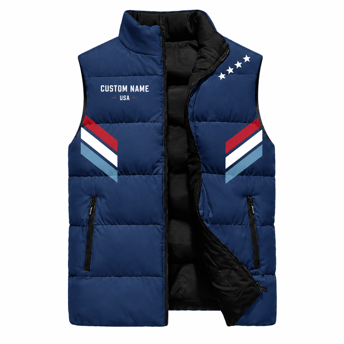 Minimal Freedom Stripes Sleeveless Running Puffer Jacket