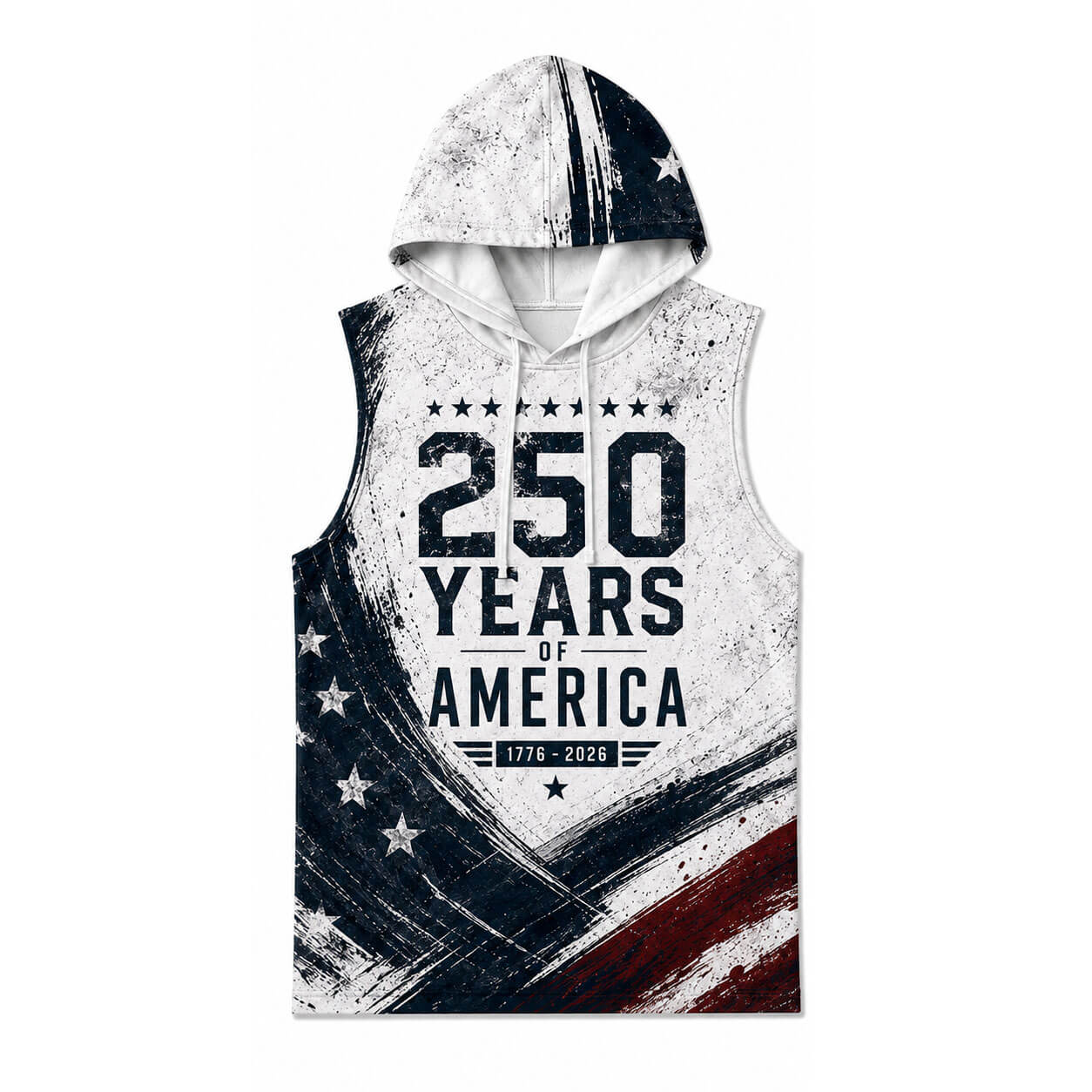 USA 250 Strength Freedom Legacy Men's Workout Hooded Tank Top