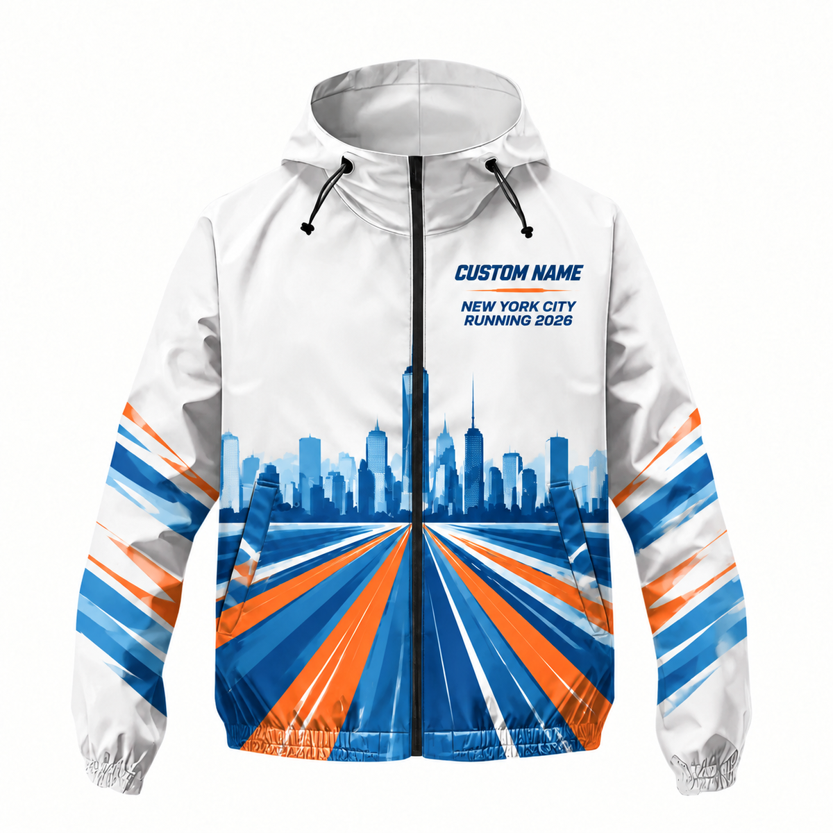 Custom Name NYC Road To The Skyline Running Windbreaker Jacket