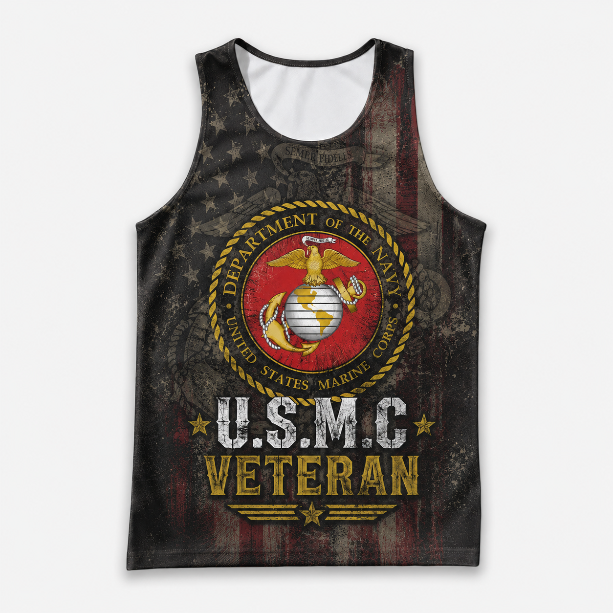 Veteran Running Tank Top - US Marine Corps Veteran V4 Tech Singlet