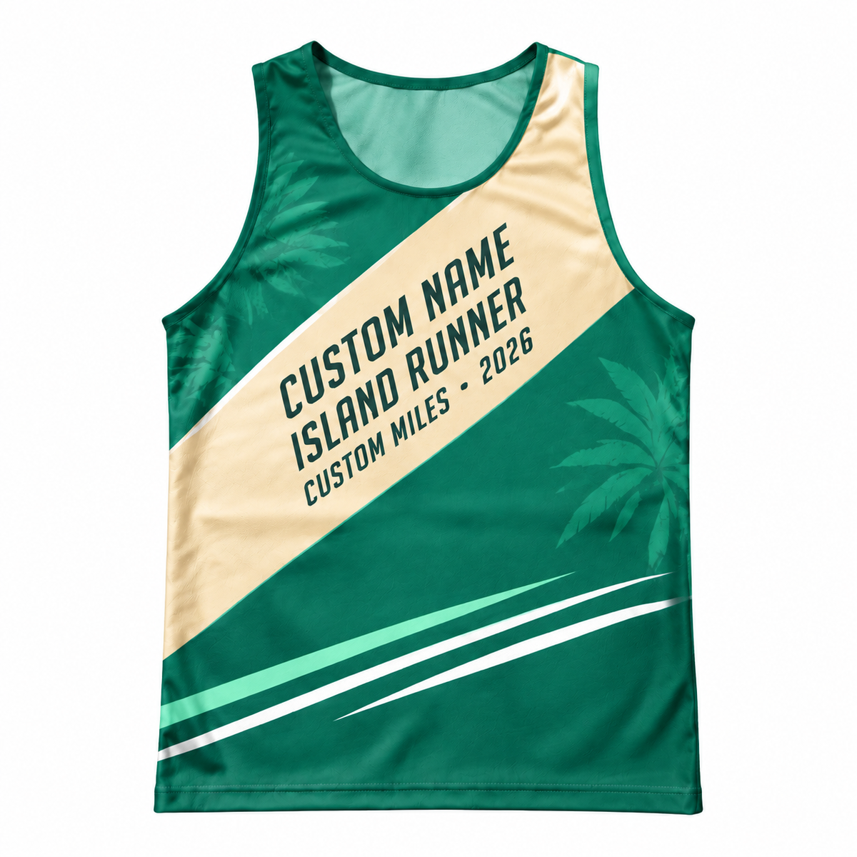Custom Name Miles Island Palm Sprint Running Tank Top