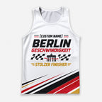 Minimalistische Streifen Berlin Wettkampftag Lauf-Tanktop