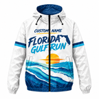 Custom Name Florida Gulf Run Florida Running Windbreaker Jacket