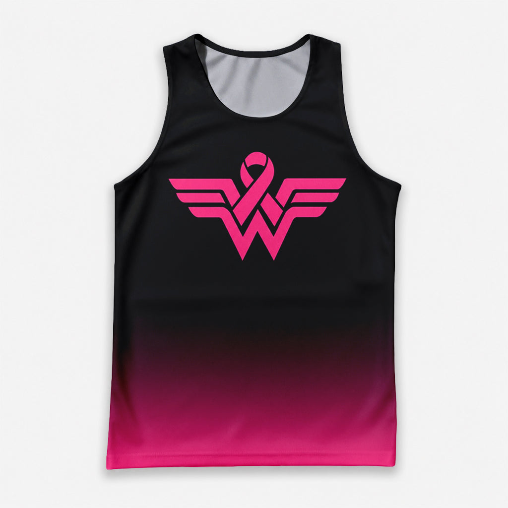 Cancer Fighter Running Tank Top Pink Ribbon Running Singlet for Men and Women