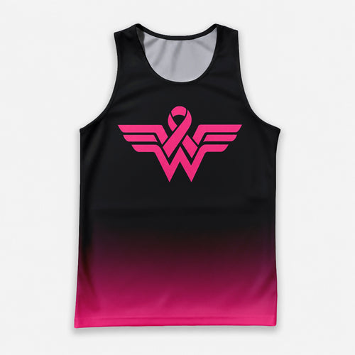 Cancer Fighter Running Tank Top Pink Ribbon Running Singlet for Men and Women