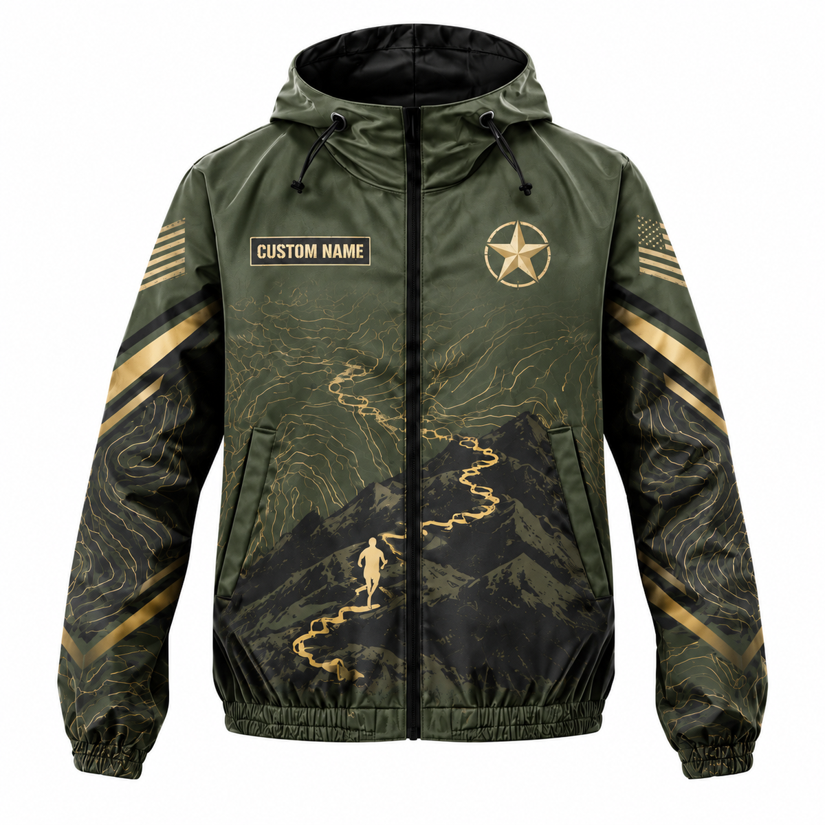 Custom Name Army Mission Never Ends Running Windbreaker Jacket
