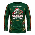 Custom Name Santa’s Pace Team Running Long Sleeve Shirt