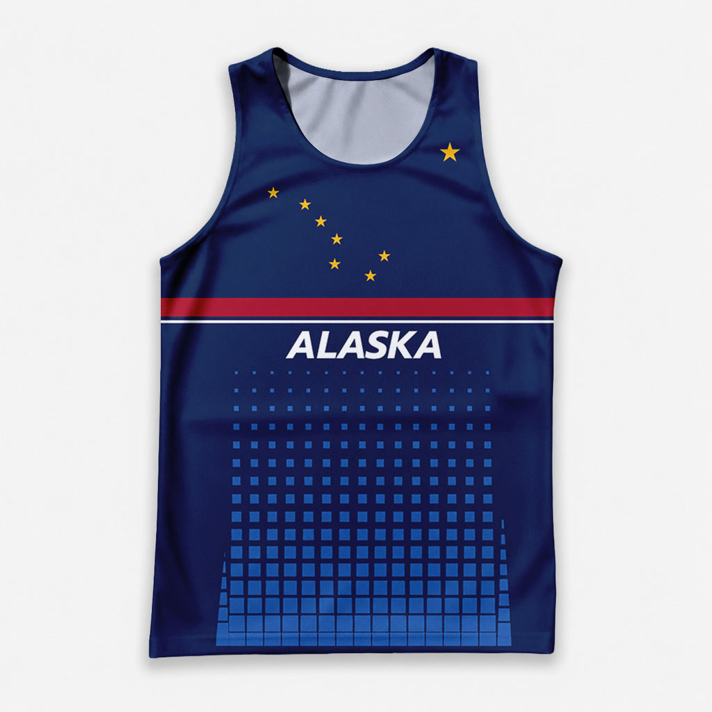 Patriotic Tech Running Tank Top - Alaska State Pride Running Singlet