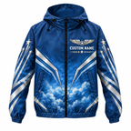 Custom Name Air Force Eagle Sky Shield Running Windbreaker Jacket