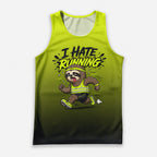 Funny Running Tank Top I Hate Running Sloth Tech Singlet V2