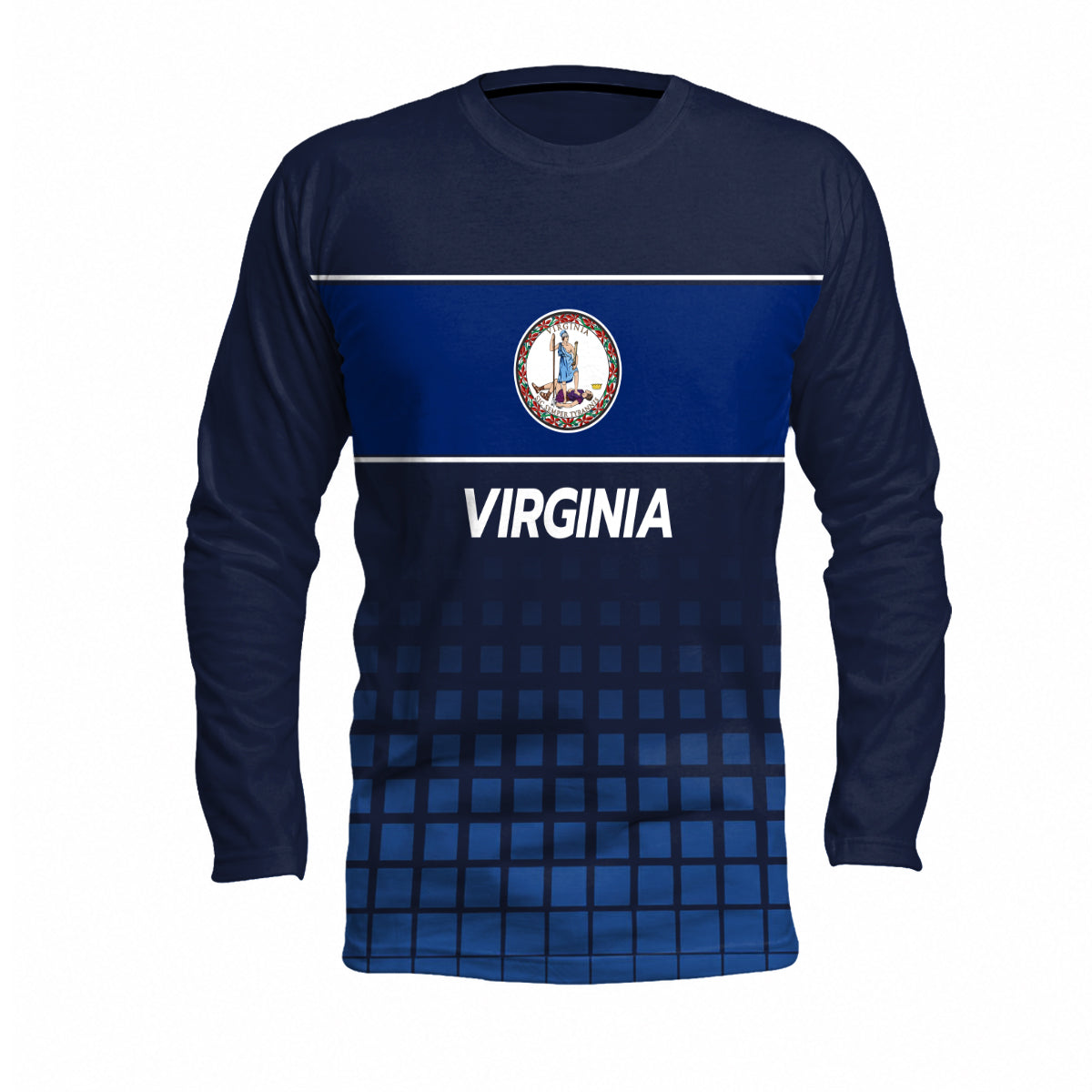 Virginia State Pride Long Sleeve Running T-Shirt